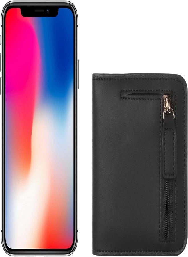 Contacts RFID Blocking Leather Wallet for Men & Women - Slim Bifold Design with Zipper Coin Pocket, ID Window & Multiple Card Slots - Stylish & Compact Purse(Black) - Image 5